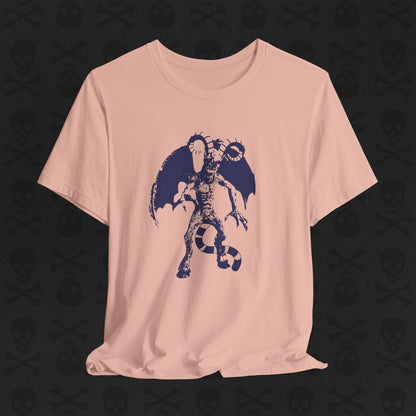 Camiseta Jersey Devil Cryptid, camiseta gráfica de criatura mítica. Camiseta unisex de manga corta, camiseta gráfica única para entusiastas de los críptidos.