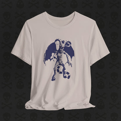 Camiseta Jersey Devil Cryptid, camiseta gráfica de criatura mítica. Camiseta unisex de manga corta, camiseta gráfica única para entusiastas de los críptidos.