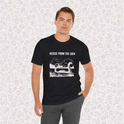 Nessie from the Loch Tee, Nessie Loch Ness Monster T-Shirt, Cryptid Tee, Unisex Jersey Short Sleeve Shirt, Loch Ness