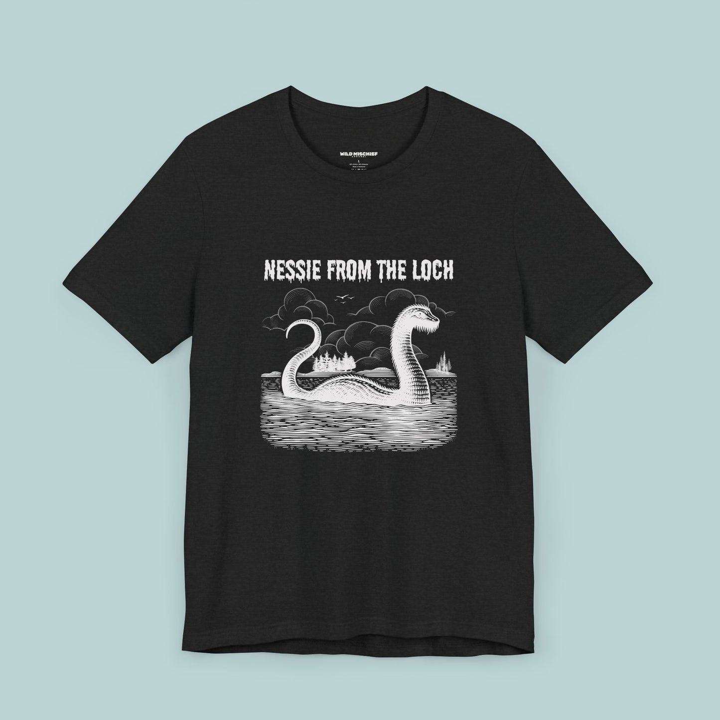 Nessie from the Loch Tee, Nessie Loch Ness Monster T-Shirt, Cryptid Tee, Unisex Jersey Short Sleeve Shirt, Loch Ness