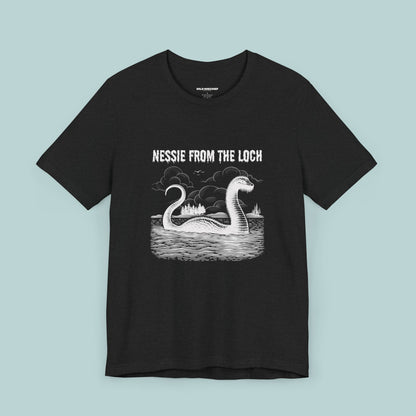 Nessie from the Loch Tee, Nessie Loch Ness Monster T-Shirt, Cryptid Tee, Unisex Jersey Short Sleeve Shirt, Loch Ness