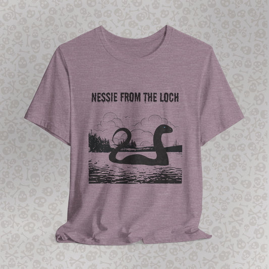 Nessie from the Loch Tee, Nessie Loch Ness Monster T-Shirt, Cryptid Tee, Unisex Jersey Short Sleeve Shirt, Loch Ness