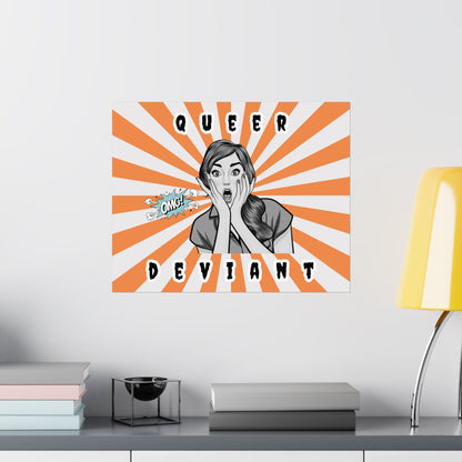 Queer Deviant Matte Horizontal Print Poster - Bold Comic Art for LGBTQ+ Celebration