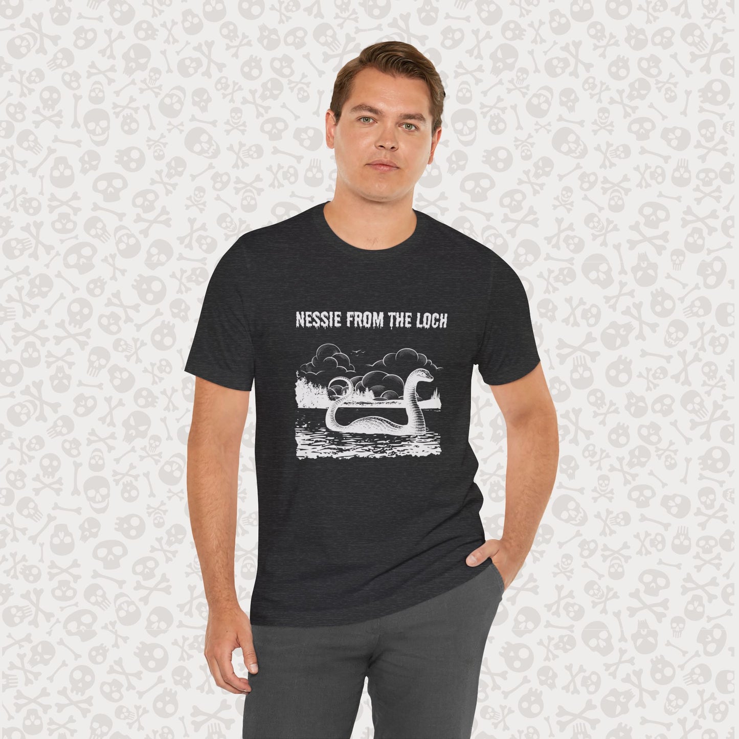 Nessie from the Loch Tee, Nessie Loch Ness Monster T-Shirt, Cryptid Tee, Unisex Jersey Short Sleeve Shirt, Loch Ness