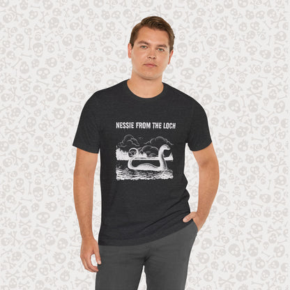Nessie from the Loch Tee, Nessie Loch Ness Monster T-Shirt, Cryptid Tee, Unisex Jersey Short Sleeve Shirt, Loch Ness