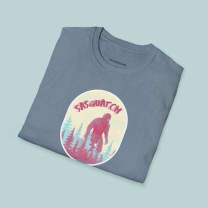 Sasquatch Adventure T-Shirt, Unisex Softstyle Tee, Nature Lover Gift, Camping Shirt, Funny Outdoor Apparel, Hiking Outfit, Cryptid T-Shirt