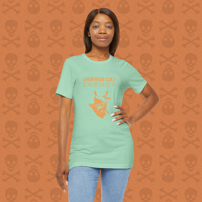 Orange Cat Energy T-Shirt | Funny Cat Shirt | Cute Cat Lover Gift | Lazy Cat Graphic Tee | Orange Cat Mom Shirt | Pet Humor Tee