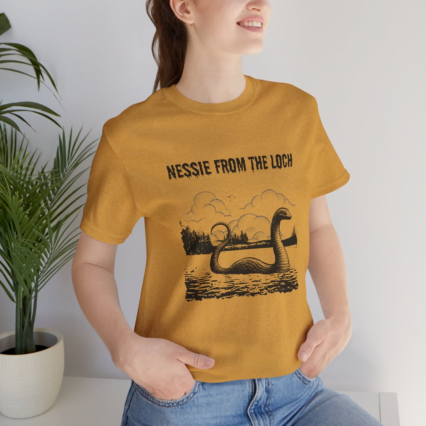 Nessie from the Loch Tee, Nessie Loch Ness Monster T-Shirt, Cryptid Tee, Unisex Jersey Short Sleeve Shirt, Loch Ness
