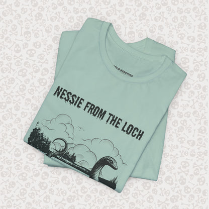 Nessie from the Loch Tee, Nessie Loch Ness Monster T-Shirt, Cryptid Tee, Unisex Jersey Short Sleeve Shirt, Loch Ness