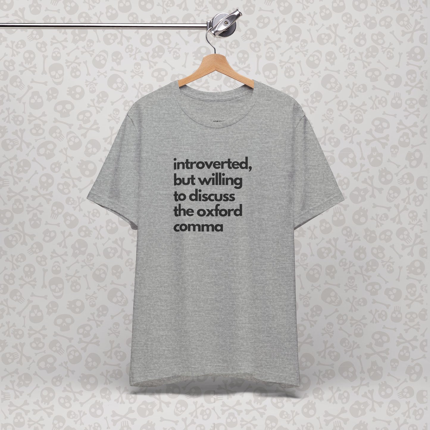 Oxford Comma Introvert Humor Tee - Gift for Book Lovers, Typography Tee