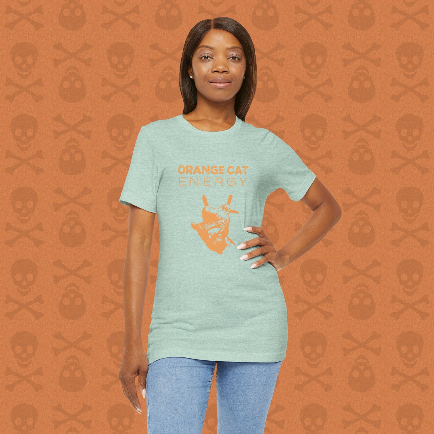 Orange Cat Energy T-Shirt | Funny Cat Shirt | Cute Cat Lover Gift | Lazy Cat Graphic Tee | Orange Cat Mom Shirt | Pet Humor Tee