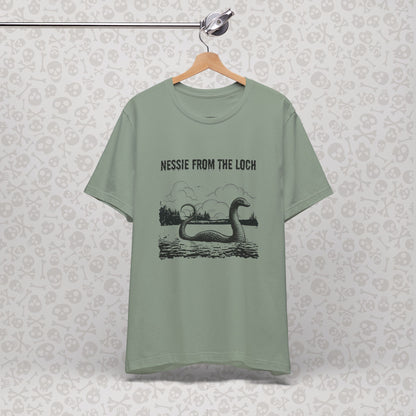 Nessie from the Loch Tee, Nessie Loch Ness Monster T-Shirt, Cryptid Tee, Unisex Jersey Short Sleeve Shirt, Loch Ness