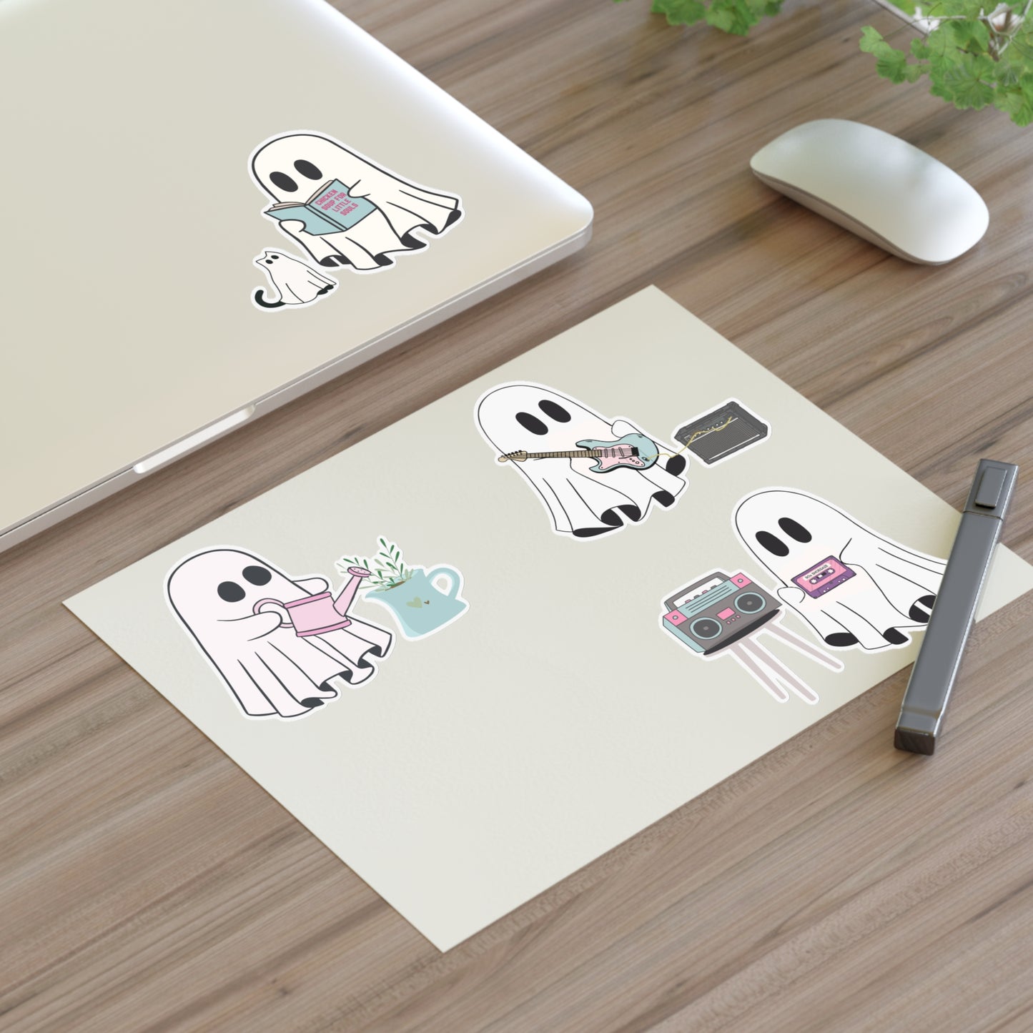 Cute Ghost Sticker Sheets, Sticker Pack, Fun Stickers for Planners, Journals, Scrapbooking, Halloween, Gift for Friends, Laptop Stickers