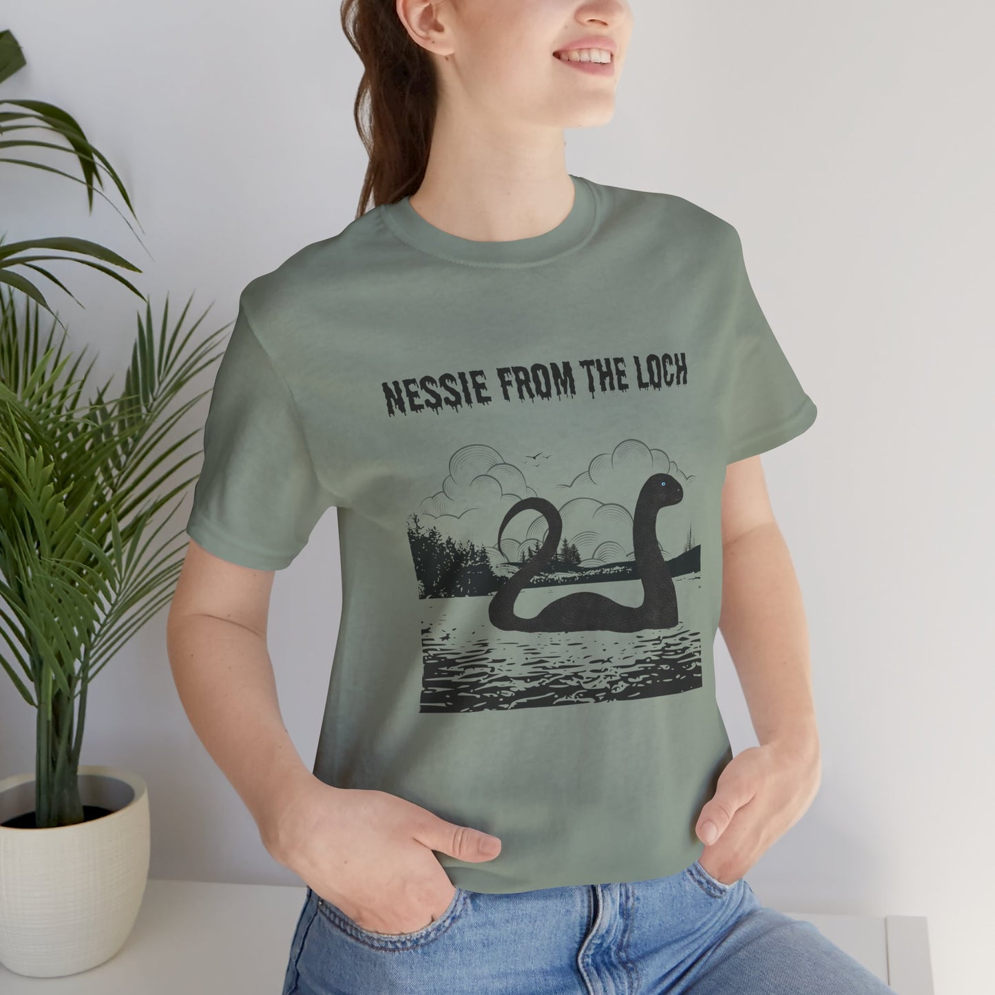 Camiseta de Nessie del Lago, camiseta de Nessie del Monstruo del Lago Ness, camiseta Cryptid, camiseta unisex de manga corta, Lago Ness