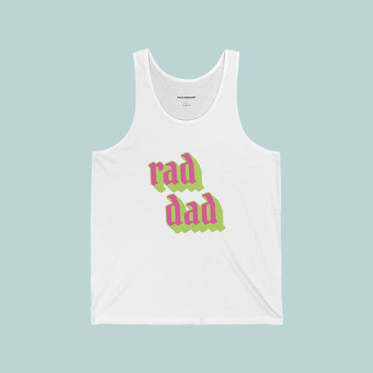 Rad Dad Jersey Tank - Perfect for Father's Day, Gifts for Dad, Summer Casual Wear, Family Gatherings, Trendy Father Apparel, 90s aesthetic