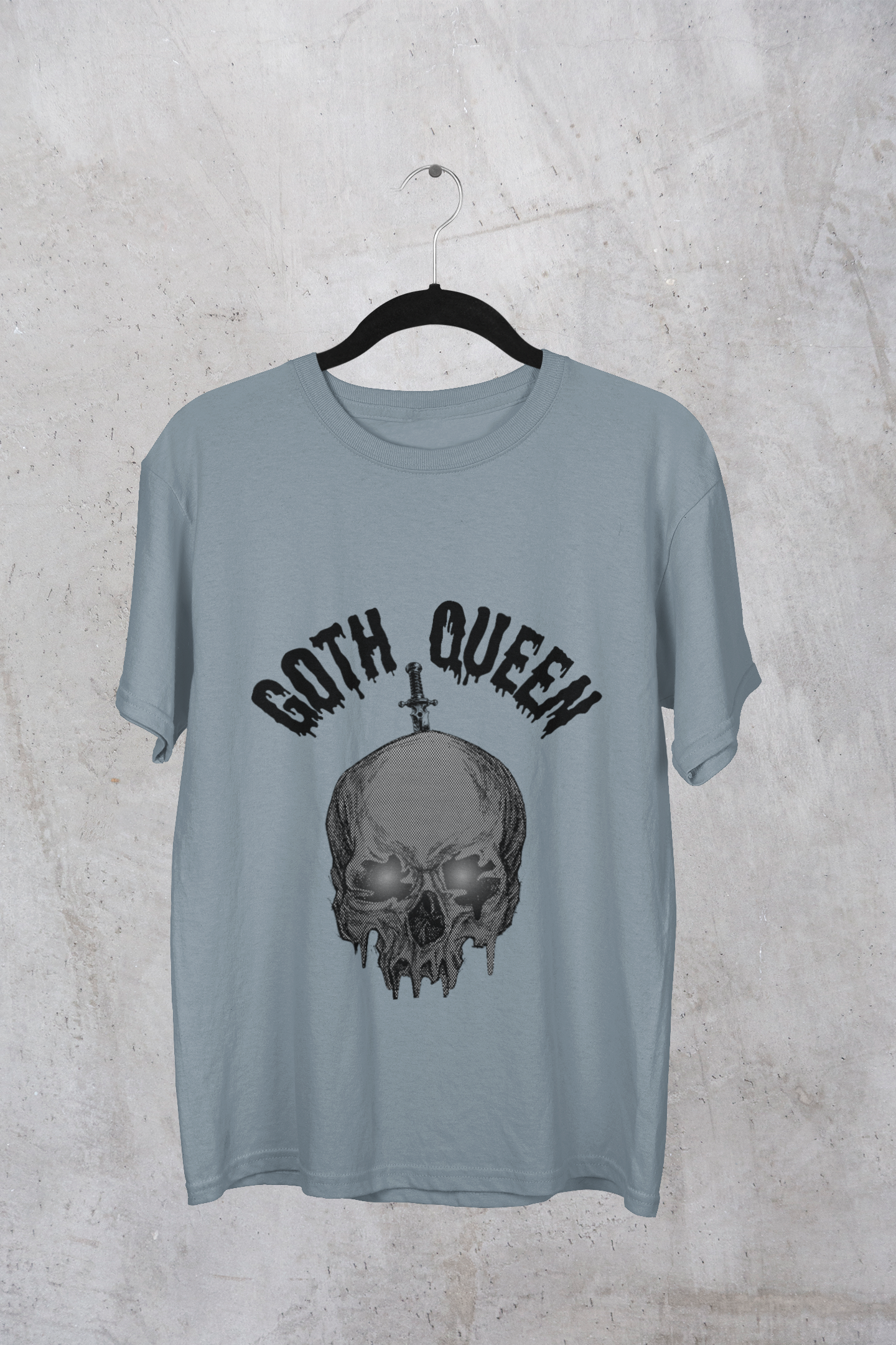 Goth Queen Skull and Dagger T-Shirt, Alternative, Punk, Rock, Emo, Grunge Clothing