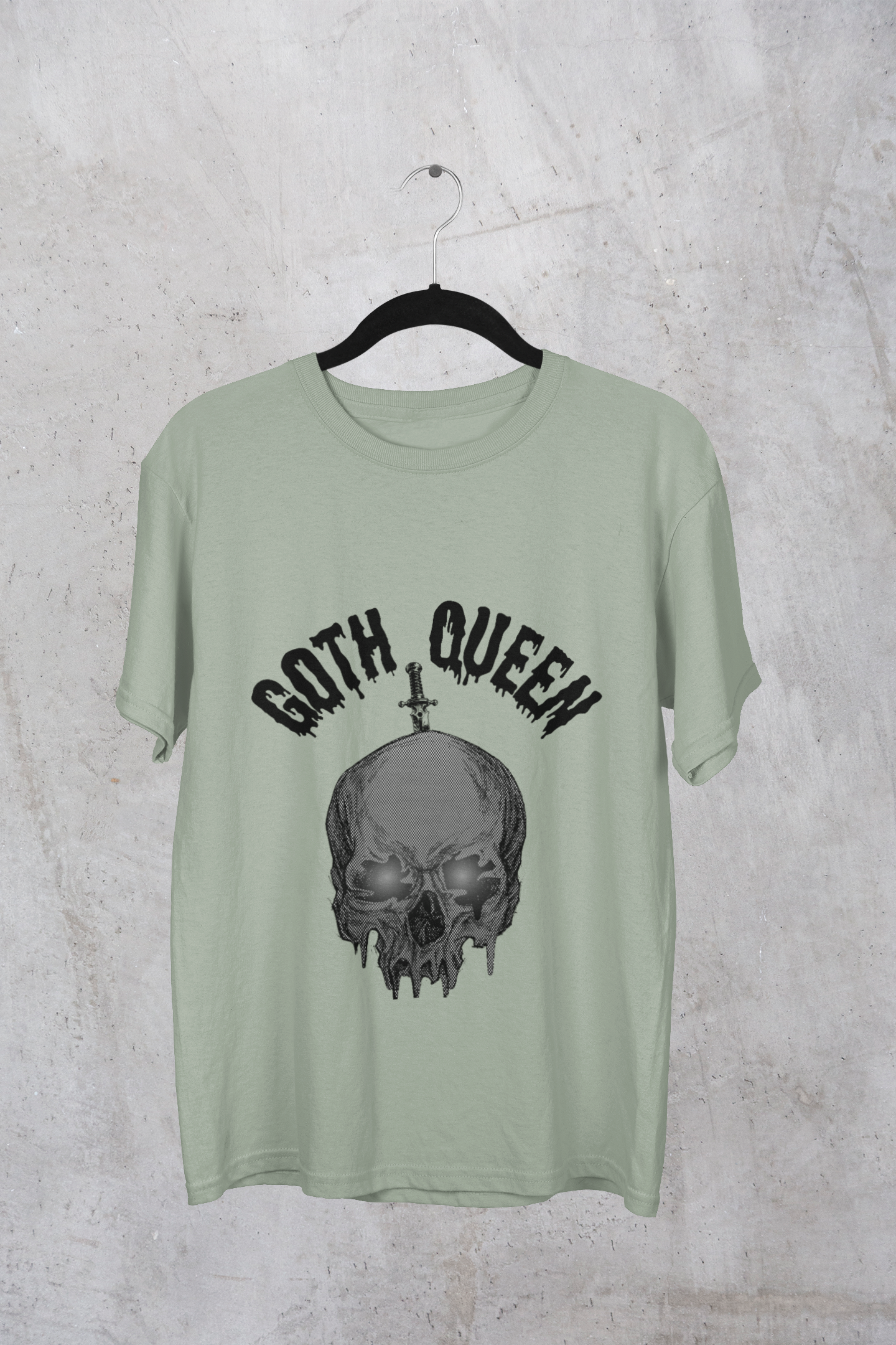 Goth Queen Skull and Dagger T-Shirt, Alternative, Punk, Rock, Emo, Grunge Clothing