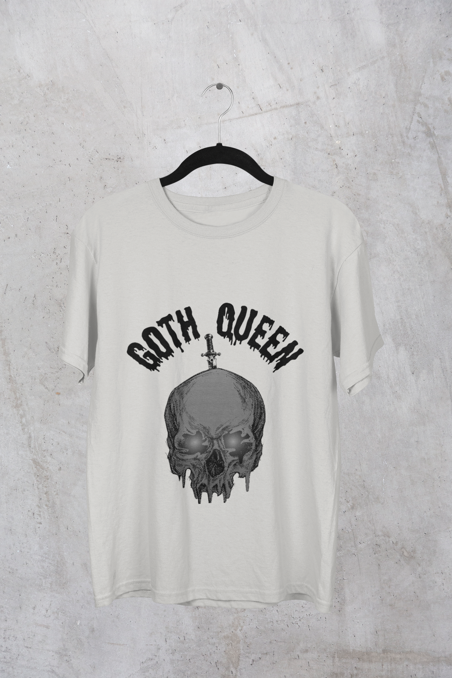 Goth Queen Skull and Dagger T-Shirt, Alternative, Punk, Rock, Emo, Grunge Clothing