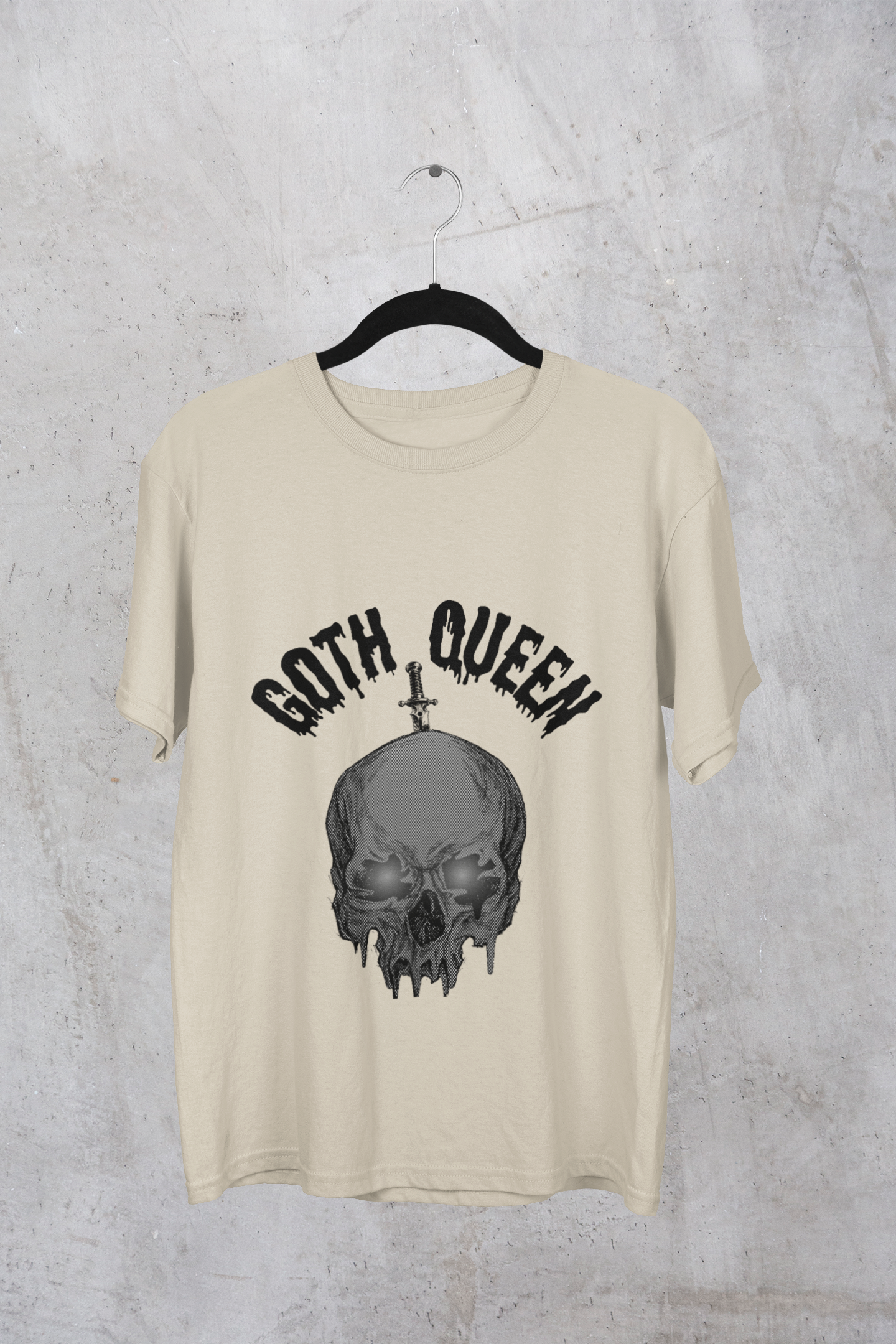 Goth Queen Skull and Dagger T-Shirt, Alternative, Punk, Rock, Emo, Grunge Clothing