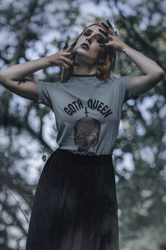 Goth Queen Skull and Dagger T-Shirt, Alternative, Punk, Rock, Emo, Grunge Clothing