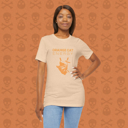Orange Cat Energy T-Shirt | Funny Cat Shirt | Cute Cat Lover Gift | Lazy Cat Graphic Tee | Orange Cat Mom Shirt | Pet Humor Tee