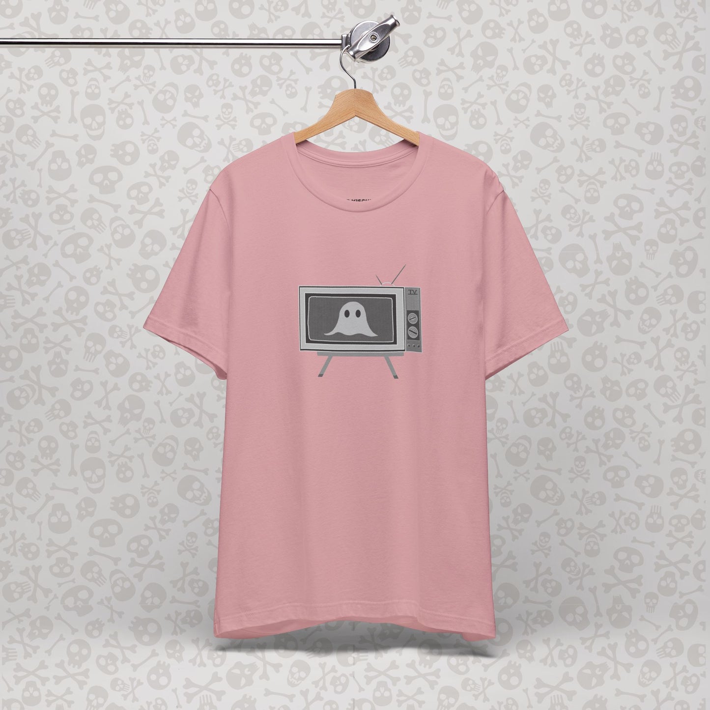 Ghost in the TV T-Shirt | Spooky retro vintage television graphic tee | Halloween