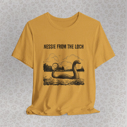 Nessie from the Loch Tee, Nessie Loch Ness Monster T-Shirt, Cryptid Tee, Unisex Jersey Short Sleeve Shirt, Loch Ness