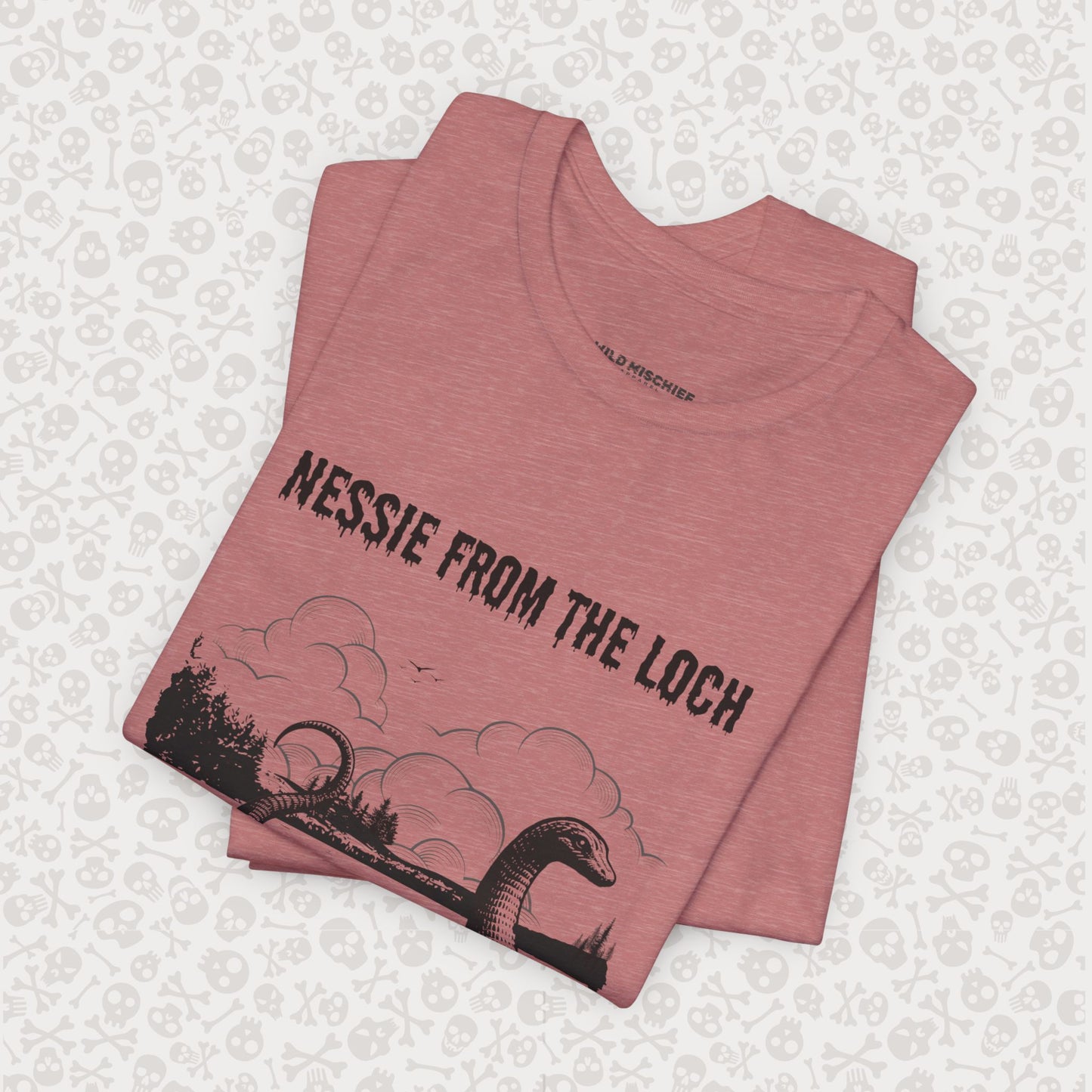 Nessie from the Loch Tee, Nessie Loch Ness Monster T-Shirt, Cryptid Tee, Unisex Jersey Short Sleeve Shirt, Loch Ness