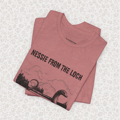 Nessie from the Loch Tee, Nessie Loch Ness Monster T-Shirt, Cryptid Tee, Unisex Jersey Short Sleeve Shirt, Loch Ness