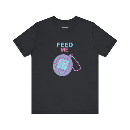 90s "Feed Me" Tamagotchi T-Shirt, Virtual Pet Nostalgia, Unisex Tee, Retro Video Game Shirt, Vintage Gamer Gift, 1990s Pop Culture Top