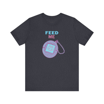 90s "Feed Me" Tamagotchi T-Shirt, Virtual Pet Nostalgia, Unisex Tee, Retro Video Game Shirt, Vintage Gamer Gift, 1990s Pop Culture Top