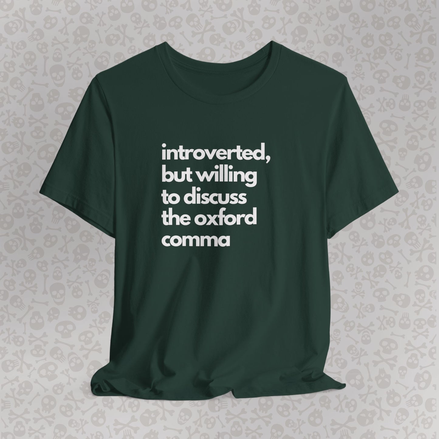 Oxford Comma Introvert Humor Tee - Gift for Book Lovers, Typography Tee