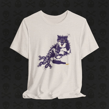Cactus Cat Cryptid T-Shirt, Desert Mythical Creature Tee, Unisex Graphic Shirt, Succulent Kitty Apparel, Southwest Animal Top, Drunk Cat