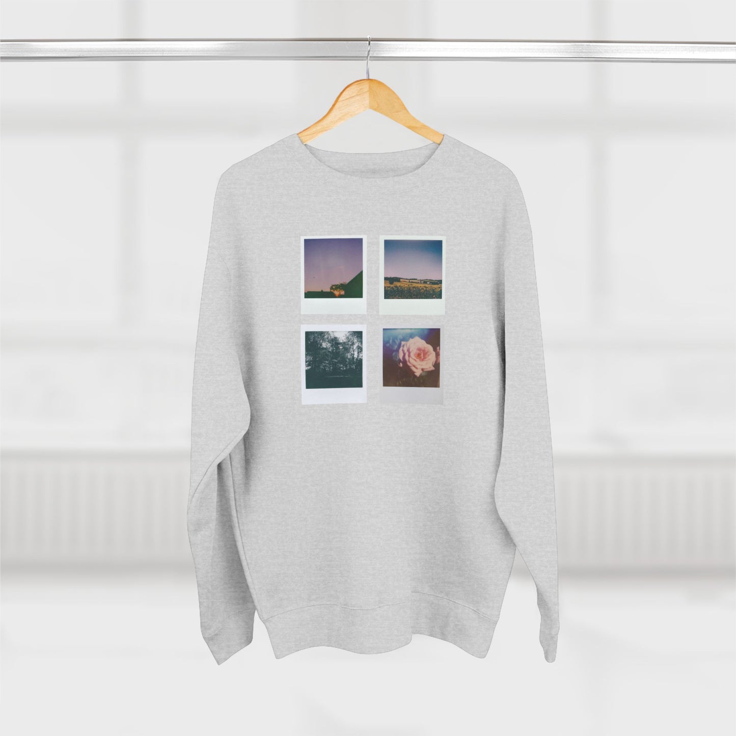 Nature Polaroids Sweatshirt, Colorful Nostalgic Polaroids Long-sleeve, Unisex Crewneck, Outdoor Adventure Fashion, Earthy Vibes Top, Retro