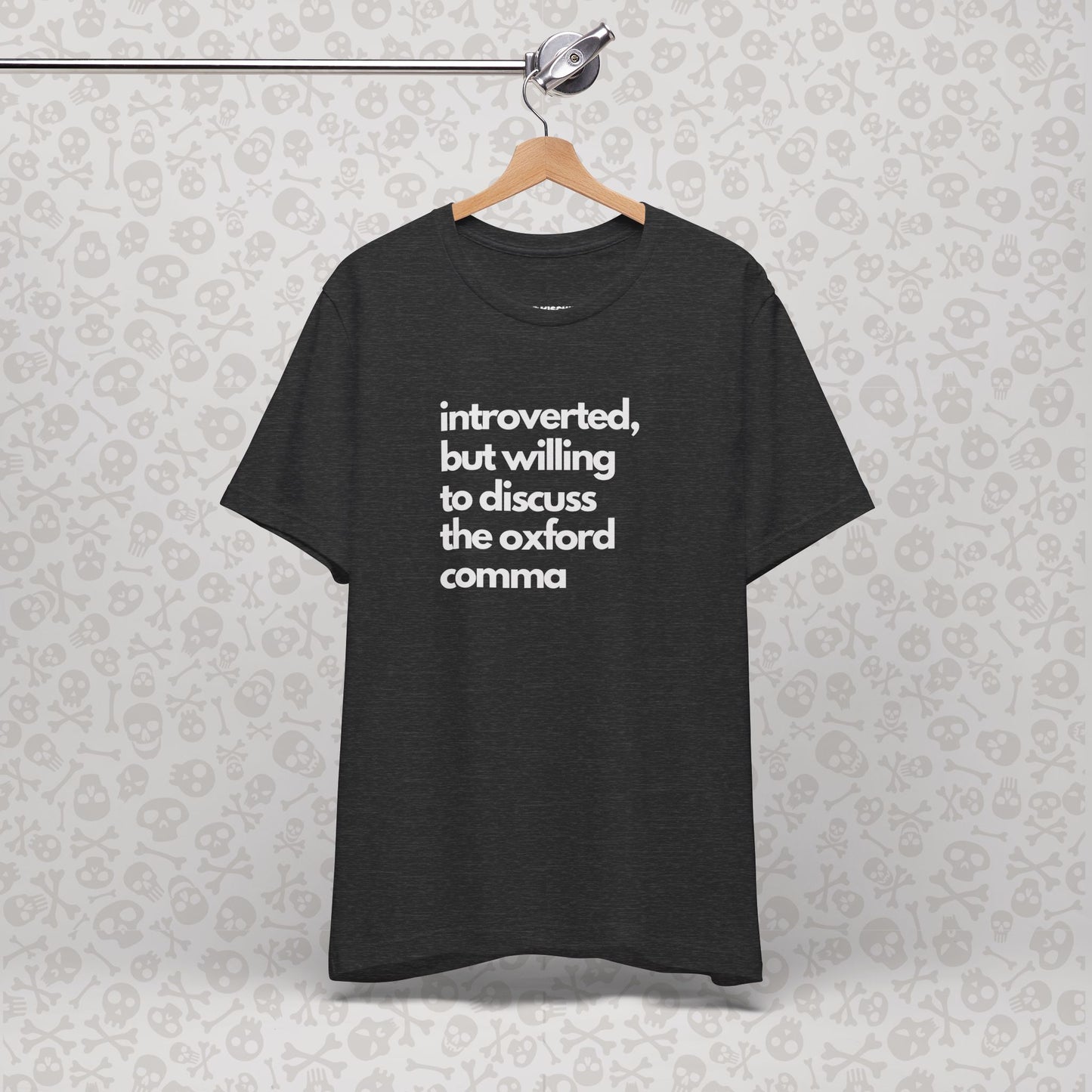 Oxford Comma Introvert Humor Tee - Gift for Book Lovers, Typography Tee