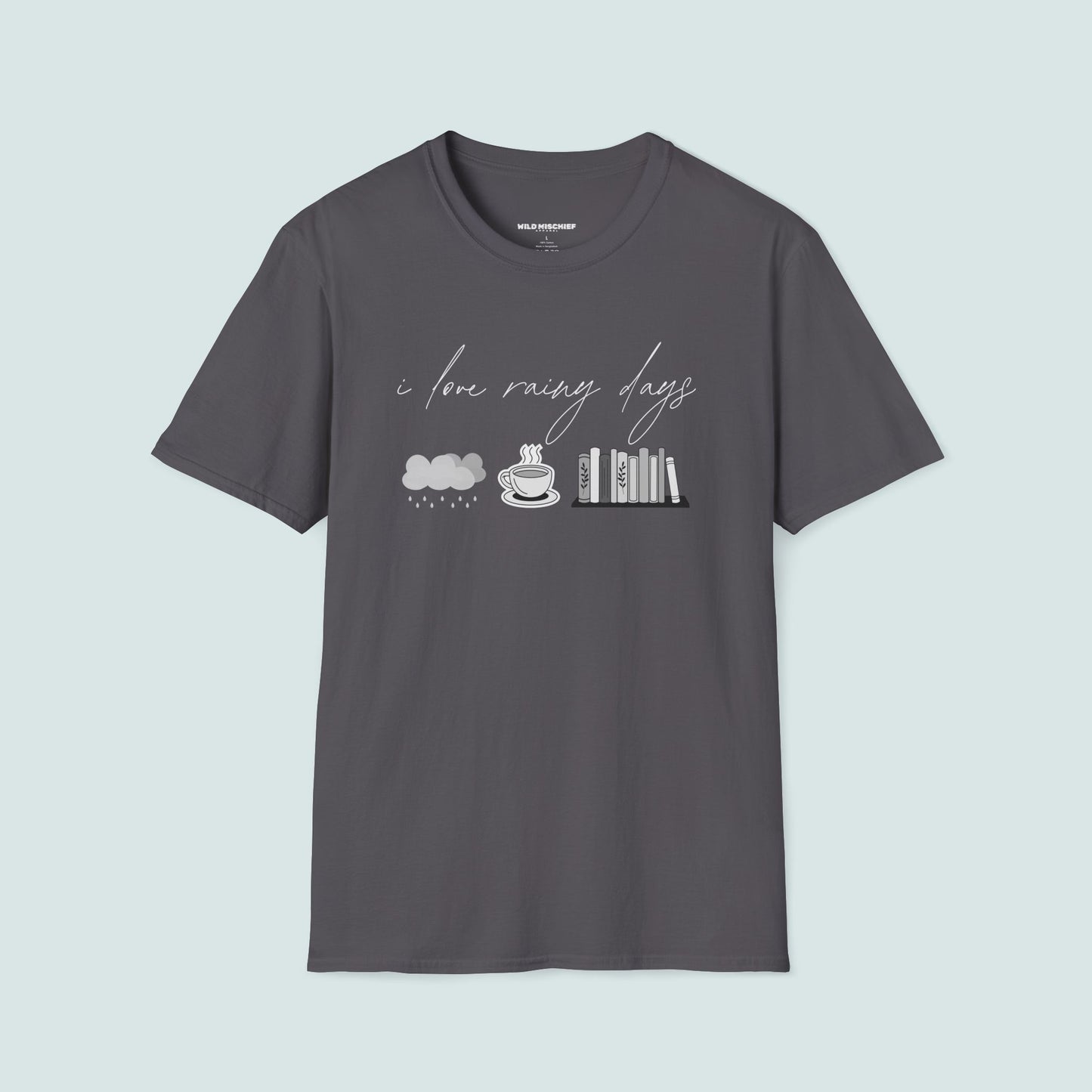 I Love Rainy Days Unisex Softstyle T-Shirt - Cozy and Chic Graphic Tee for Book Lovers