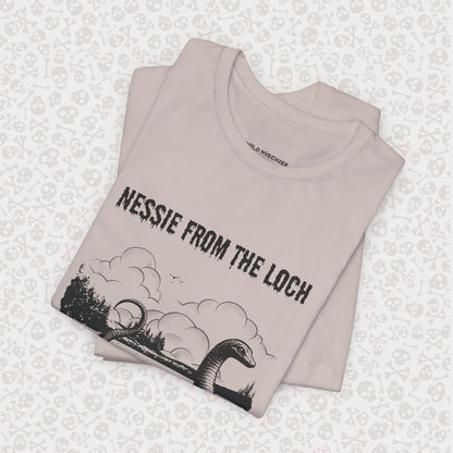 Nessie from the Loch Tee, Nessie Loch Ness Monster T-Shirt, Cryptid Tee, Unisex Jersey Short Sleeve Shirt, Loch Ness