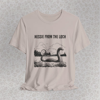 Nessie from the Loch Tee, Nessie Loch Ness Monster T-Shirt, Cryptid Tee, Unisex Jersey Short Sleeve Shirt, Loch Ness