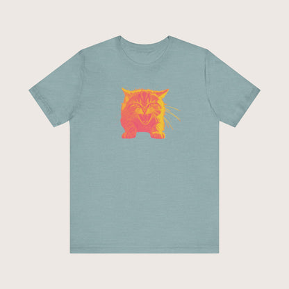 Angry Cat T-Shirt, Vibrant Color Combinations - Unisex Tee, Funny Graphic Shirt, Cat Lover Gift, Cool Tee