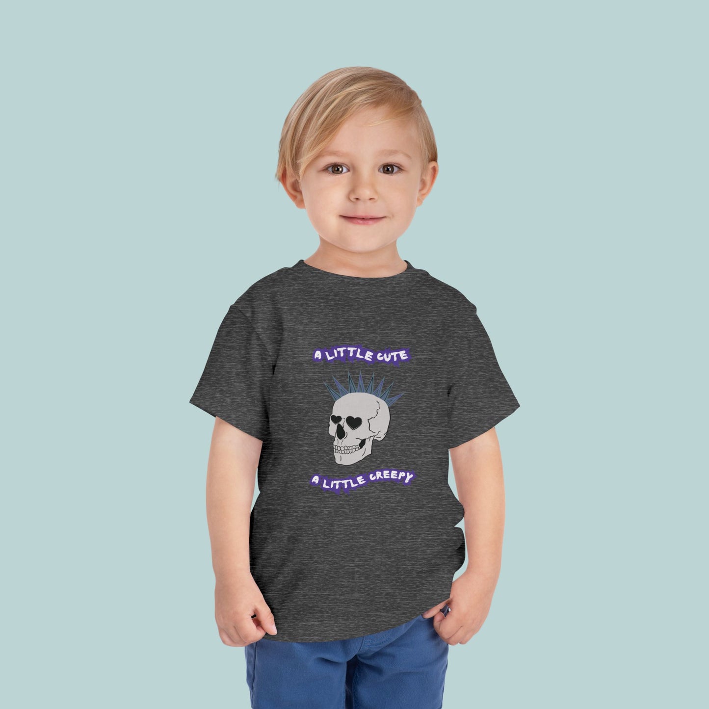 Cute & Creepy Toddler Tee, Perfect for Halloween or Valentine's Day, Kid's Punk Rock Style, Gift for Toddlers, Unique Toddler Apparel