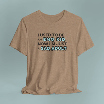 Former Emo Kid T-Shirt, Unisex Short Sleeve Tee, Gift for Sad Adults, Emo Fashion Tee, Casual Everyday Wear, Funny T-Shirt