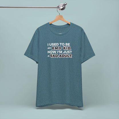 Former Emo Kid T-Shirt, Unisex Short Sleeve Tee, Gift for Sad Adults, Emo Fashion Tee, Casual Everyday Wear, Funny T-Shirt