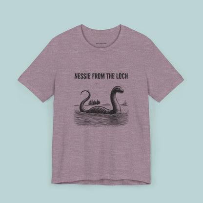 Nessie from the Loch Tee, Nessie Loch Ness Monster T-Shirt, Cryptid Tee, Unisex Jersey Short Sleeve Shirt, Loch Ness