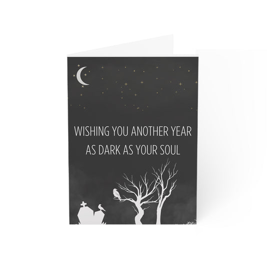 Dark Humor Greeting Card | Wishing You Another Year as Dark as Your Soul | Unique Birthday Cards, Spooky Occasions, Gothic Aesthetic, Goth