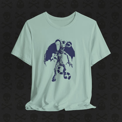 Camiseta Jersey Devil Cryptid, camiseta gráfica de criatura mítica. Camiseta unisex de manga corta, camiseta gráfica única para entusiastas de los críptidos.