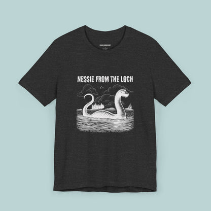 Nessie from the Loch Tee, Nessie Loch Ness Monster T-Shirt, Cryptid Tee, Unisex Jersey Short Sleeve Shirt, Loch Ness