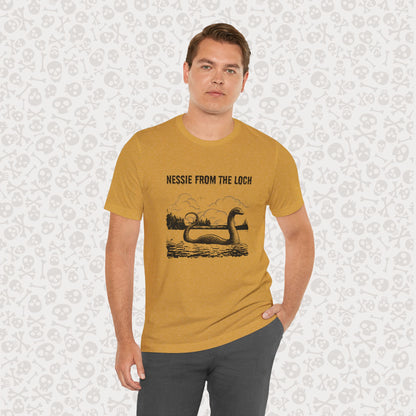 Nessie from the Loch Tee, Nessie Loch Ness Monster T-Shirt, Cryptid Tee, Unisex Jersey Short Sleeve Shirt, Loch Ness
