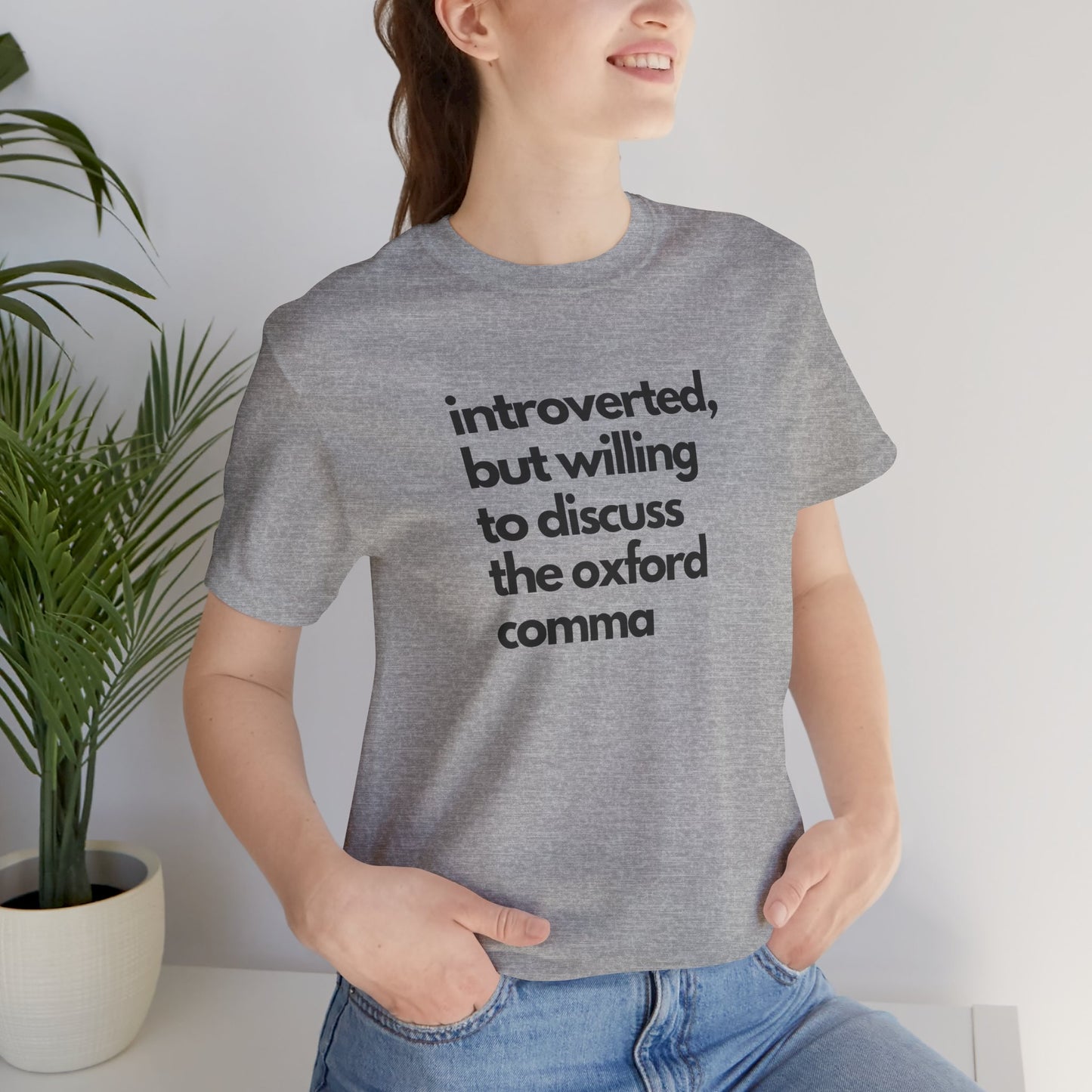 Oxford Comma Introvert Humor Tee - Gift for Book Lovers, Typography Tee