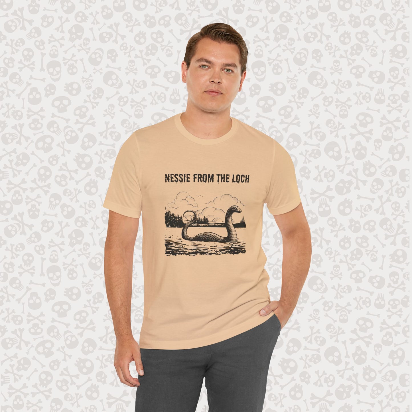 Nessie from the Loch Tee, Nessie Loch Ness Monster T-Shirt, Cryptid Tee, Unisex Jersey Short Sleeve Shirt, Loch Ness