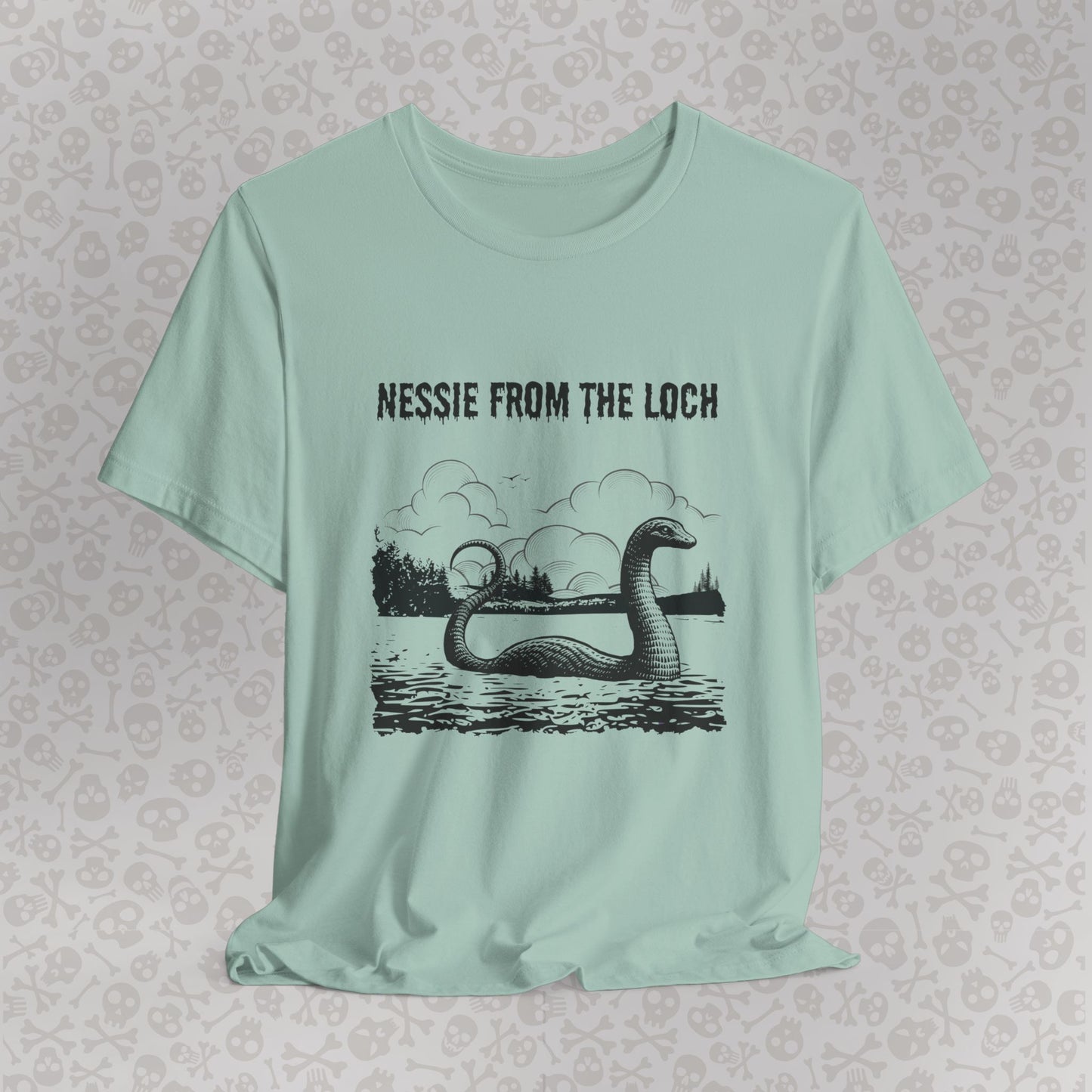 Nessie from the Loch Tee, Nessie Loch Ness Monster T-Shirt, Cryptid Tee, Unisex Jersey Short Sleeve Shirt, Loch Ness